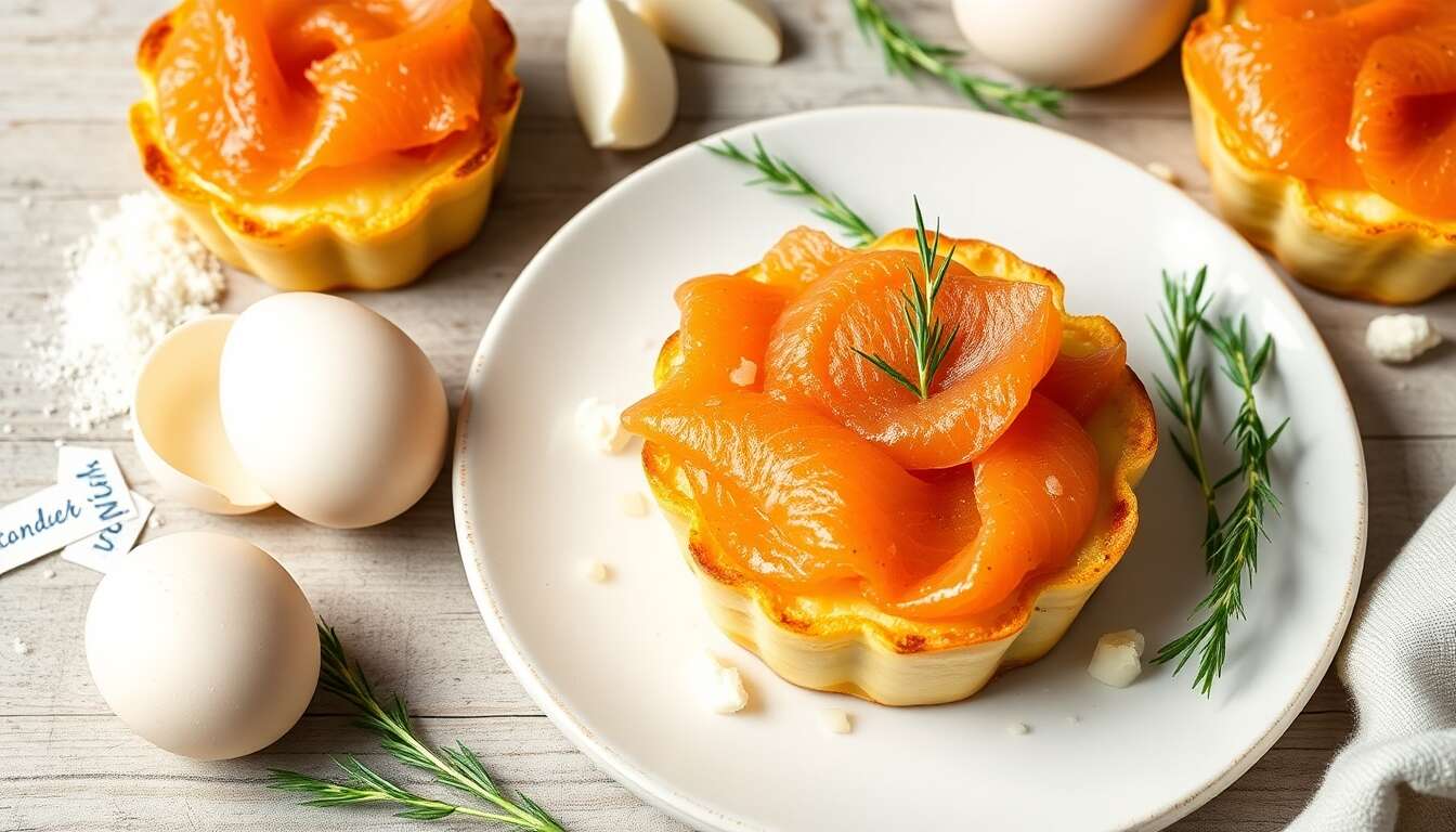 Cannelés au saumon et fromage ail fines herbes : recette minceur savoureuse