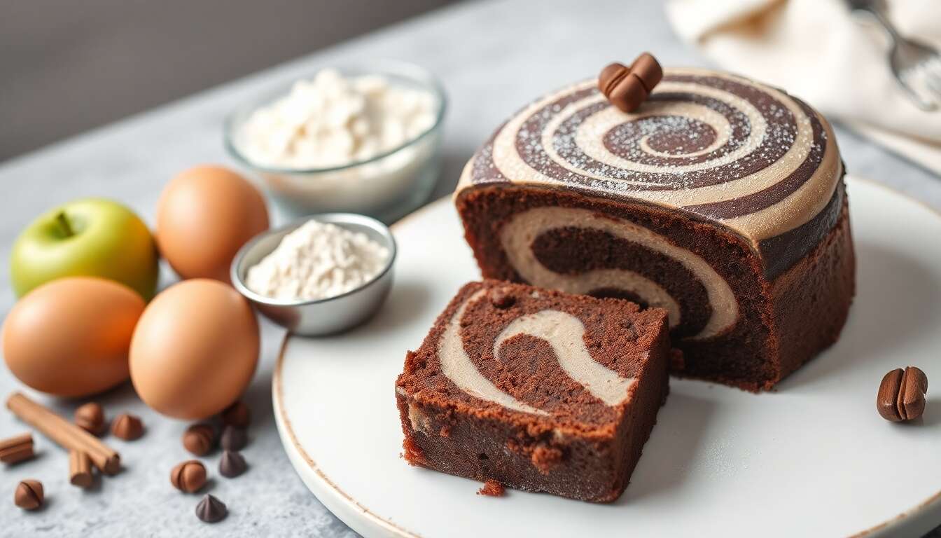 Recette minceur : gâteau marbré au chocolat