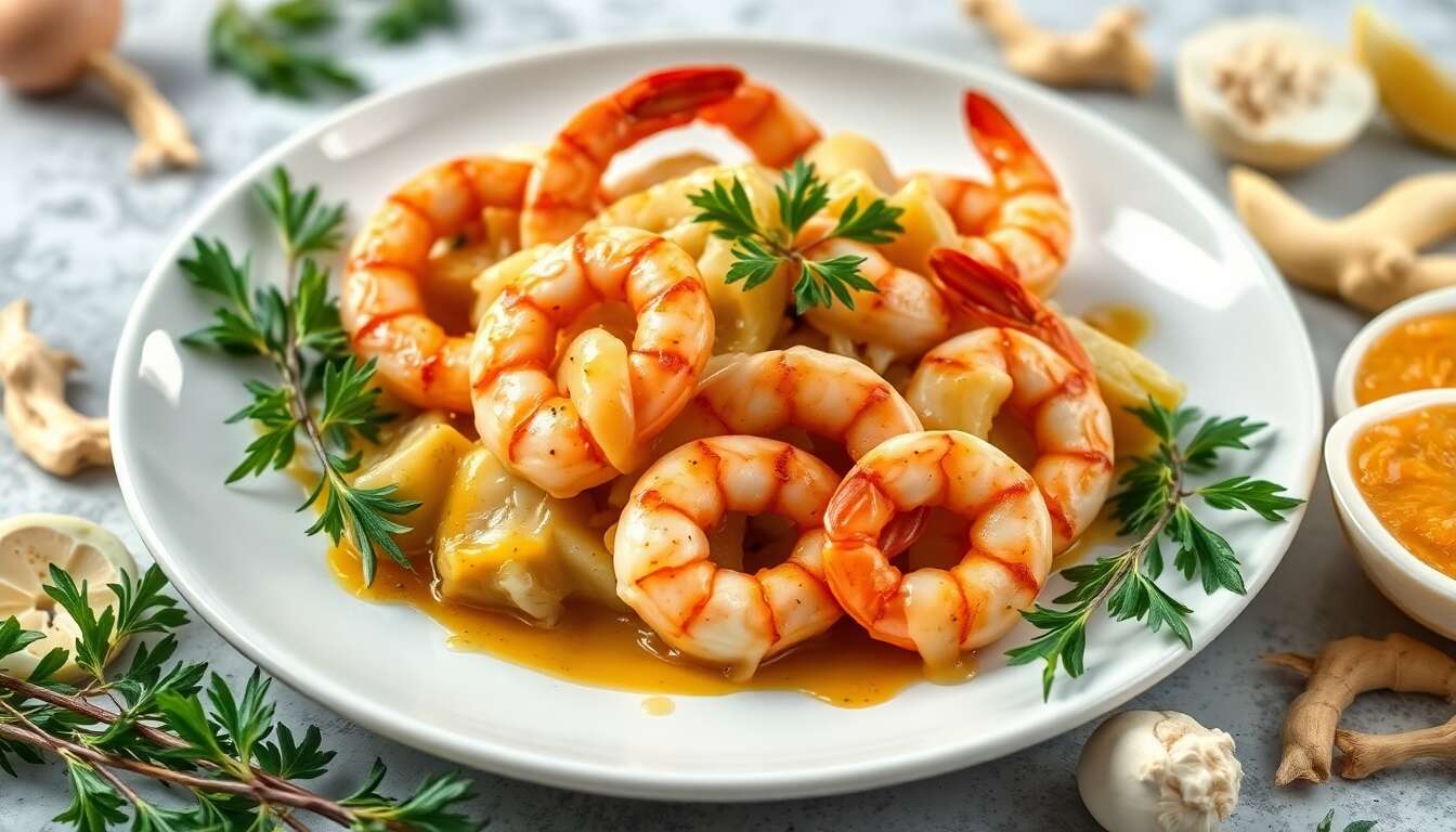 Topinambours braisés aux crevettes et gingembre : recette minceur savoureuse