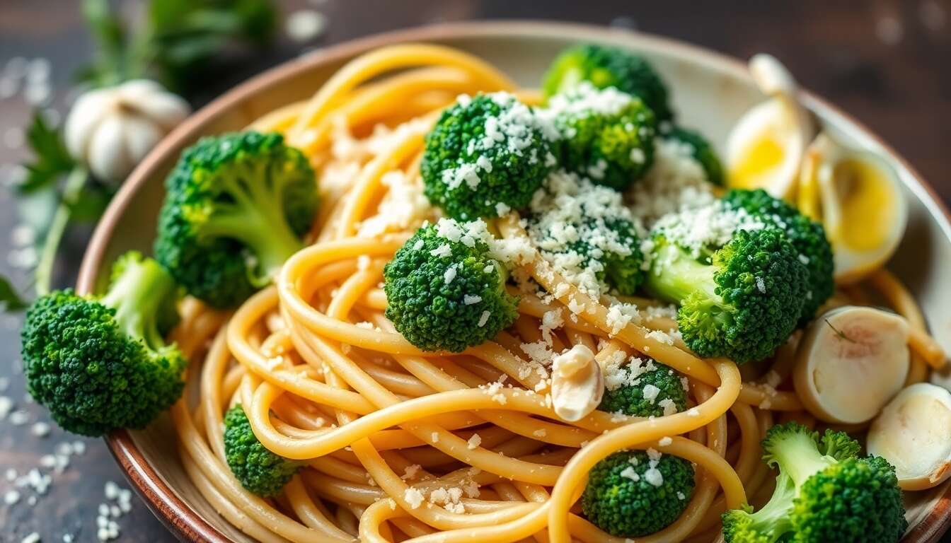 Pâtes aux brocolis et parmesan : recette minceur