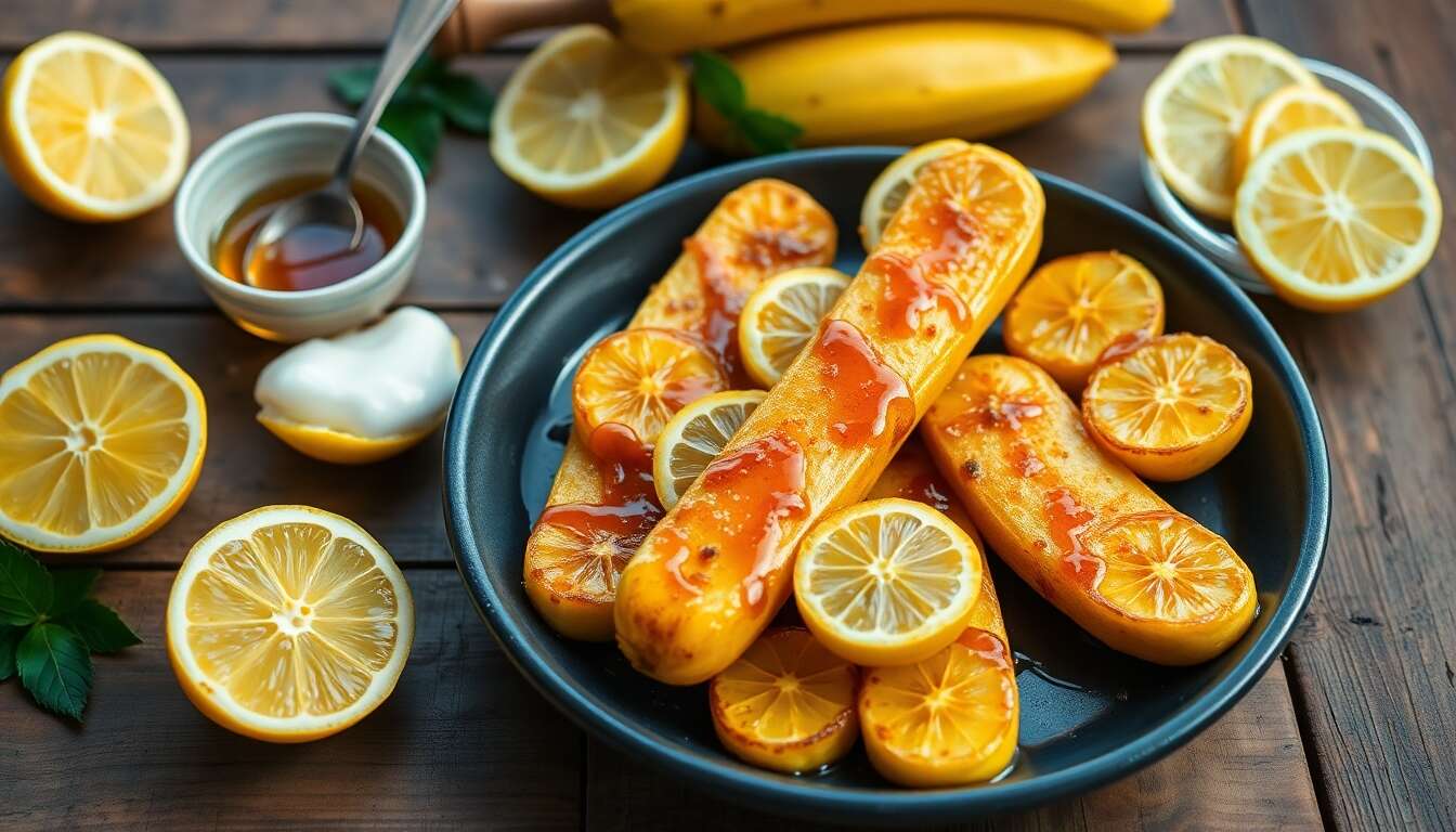 Bananes poêlées au citron : recette minceur savoureuse