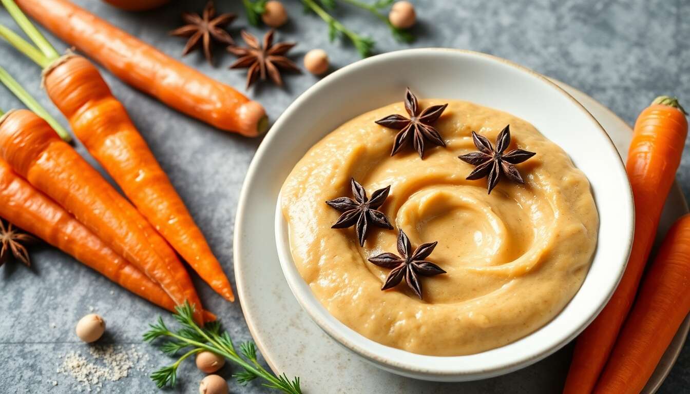 Carottes à la badiane et purée de noisette : une recette minceur savoureuse