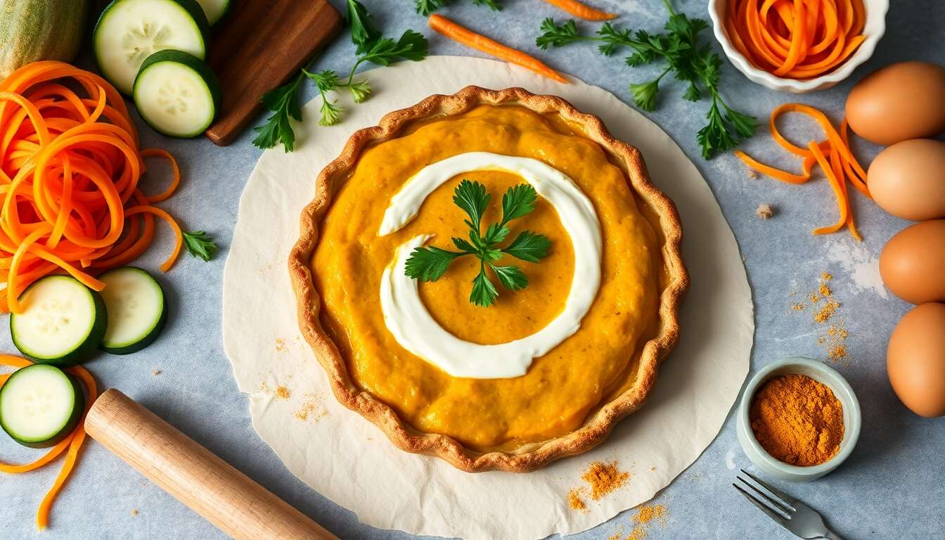 Tarte aux courgettes et carottes au curry : recette minceur à découvrir