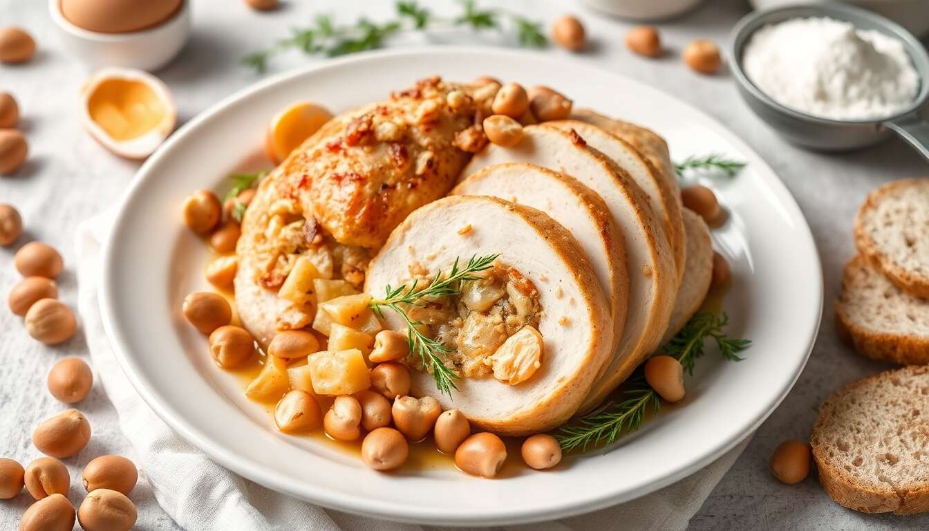 Volaille farcie aux noisettes et foie gras : une recette minceur délicieuse