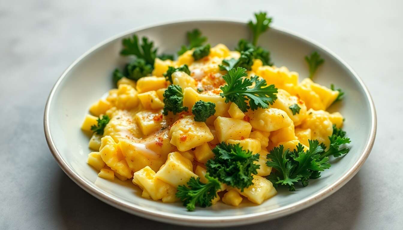 Œufs Brouillés au Chou Kale : recette Minceur Délicieuse