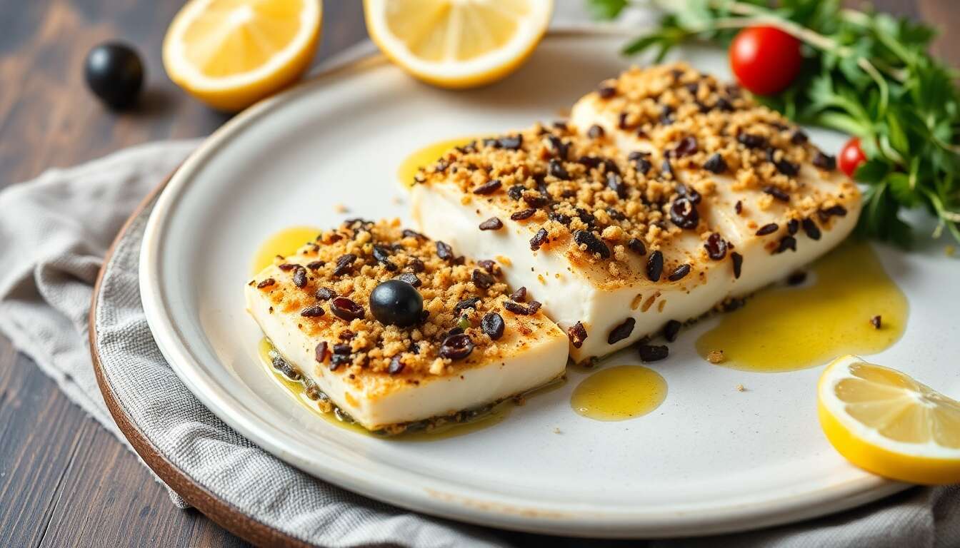 Filet de poisson en croûte de tapenade : une recette minceur savoureuse