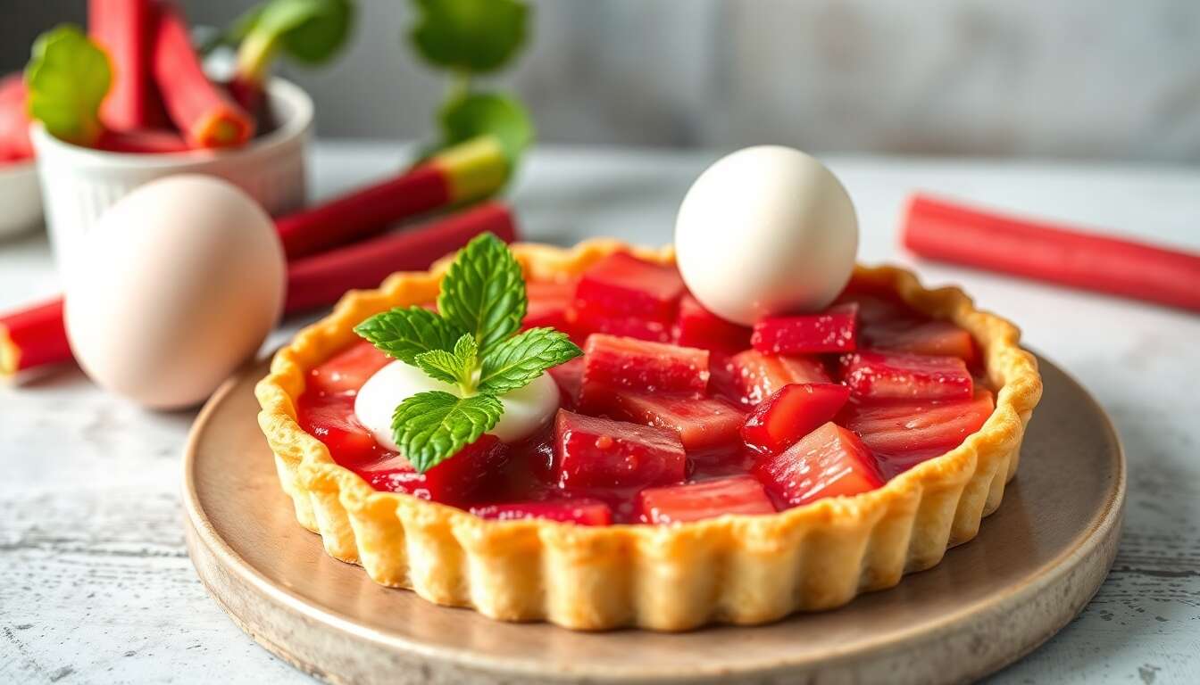 Recette minceur : tarte à la rhubarbe savoureuse