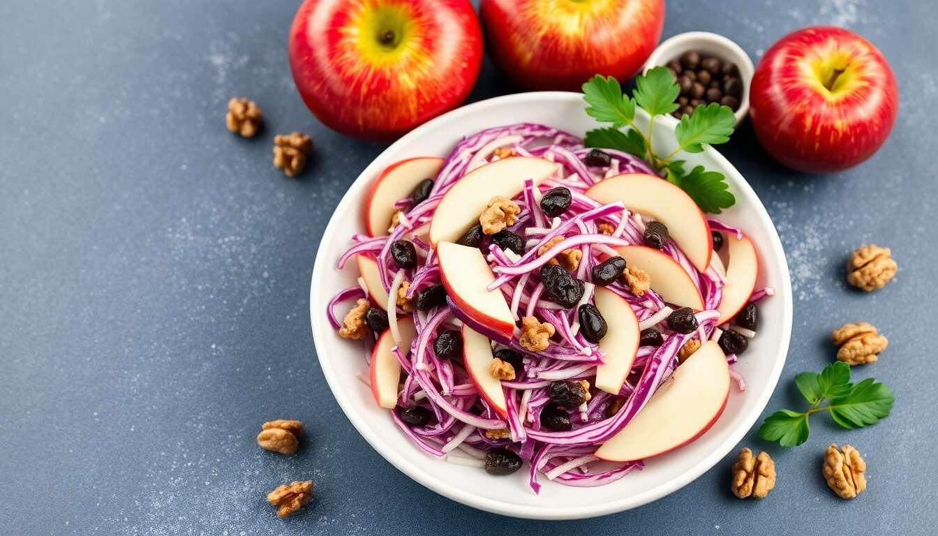 Salade minceur : chou rouge et pomme