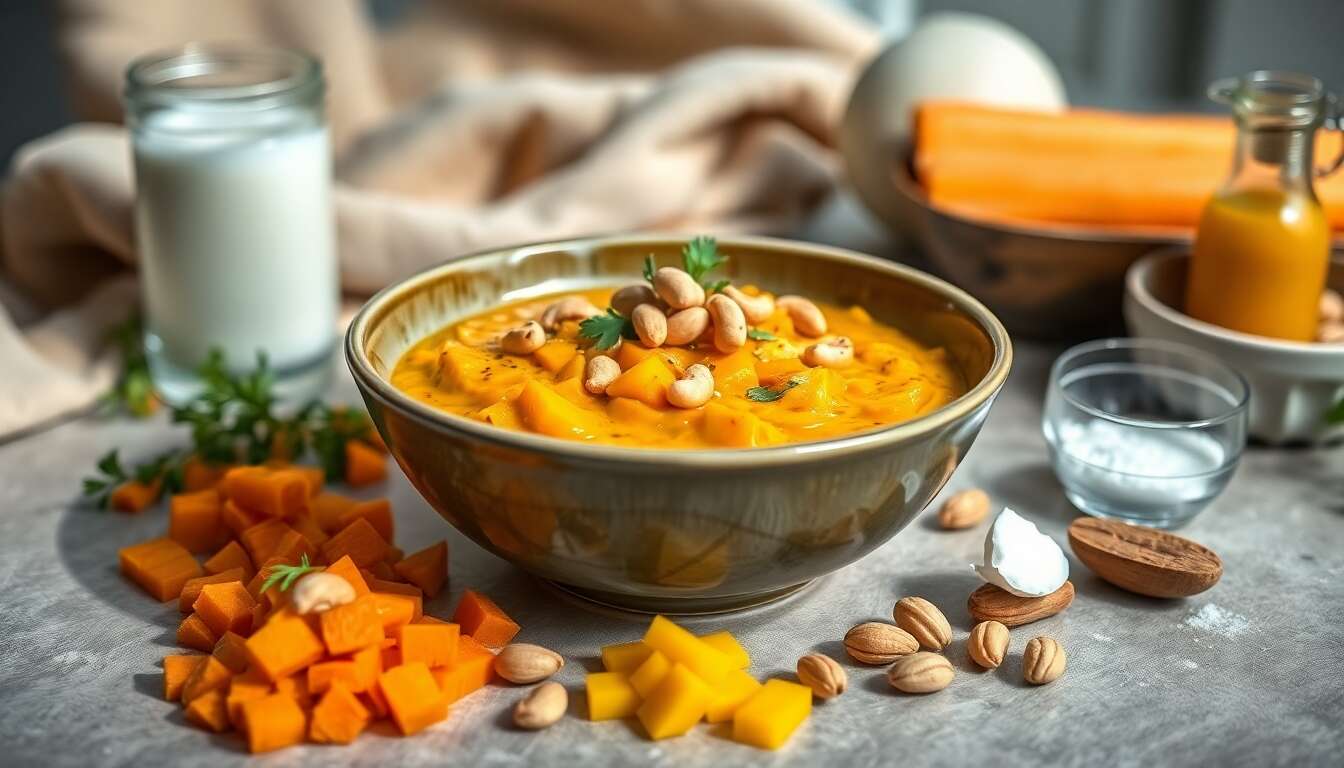 Curry minceur de butternut et carotte aux noix de cajou