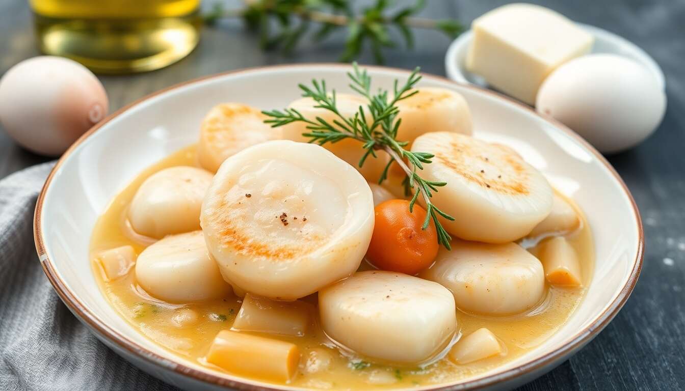Coquilles Saint-Jacques à la bretonne : recette minceur savoureuse
