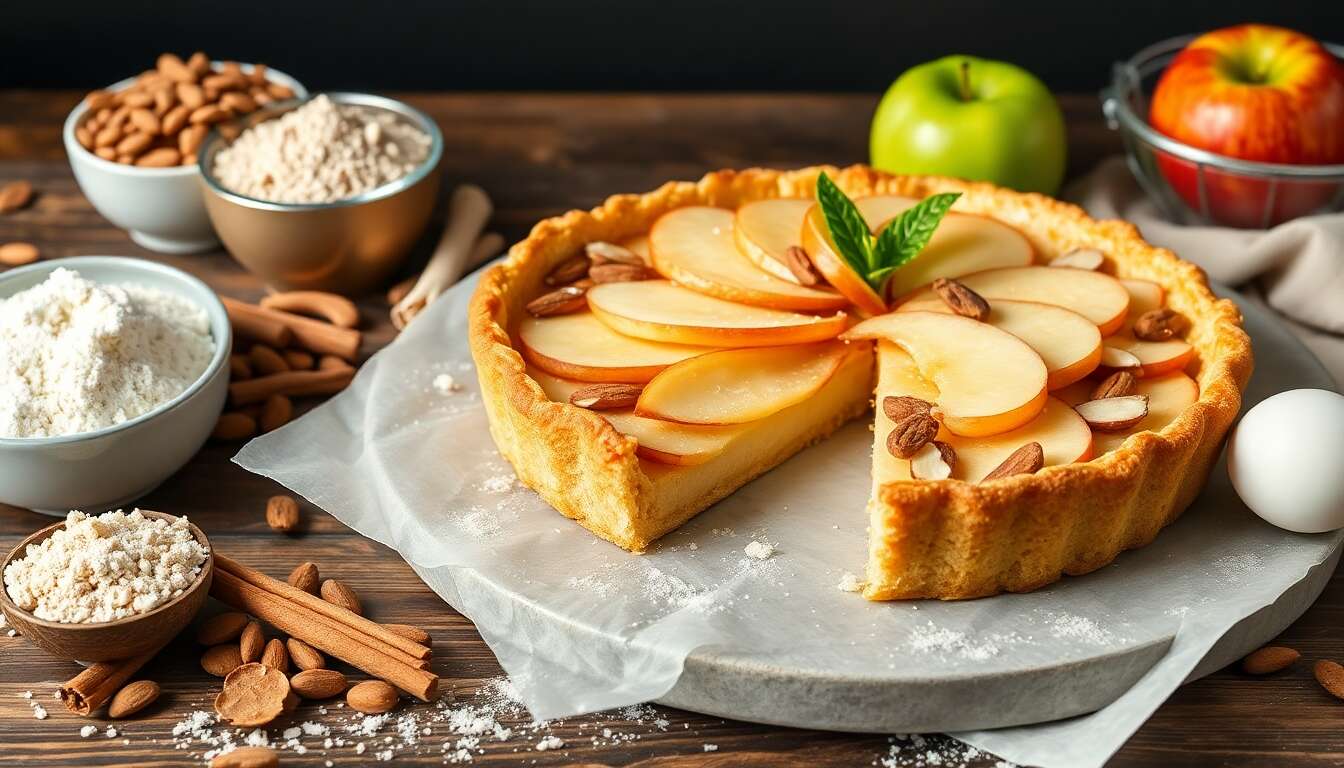 Recette minceur : tarte aux pommes et amandes