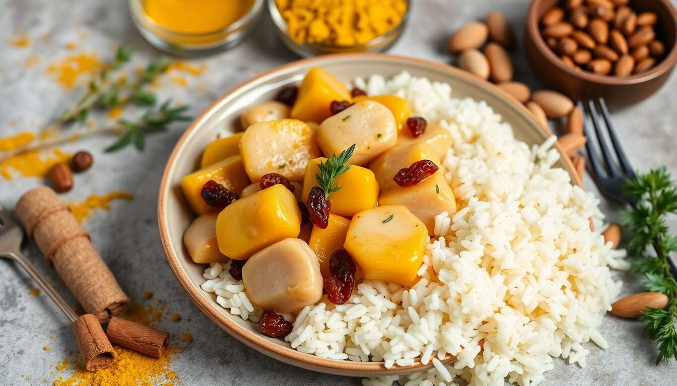 Sauté de dinde au curcuma et raisins secs : recette minceur savoureuse