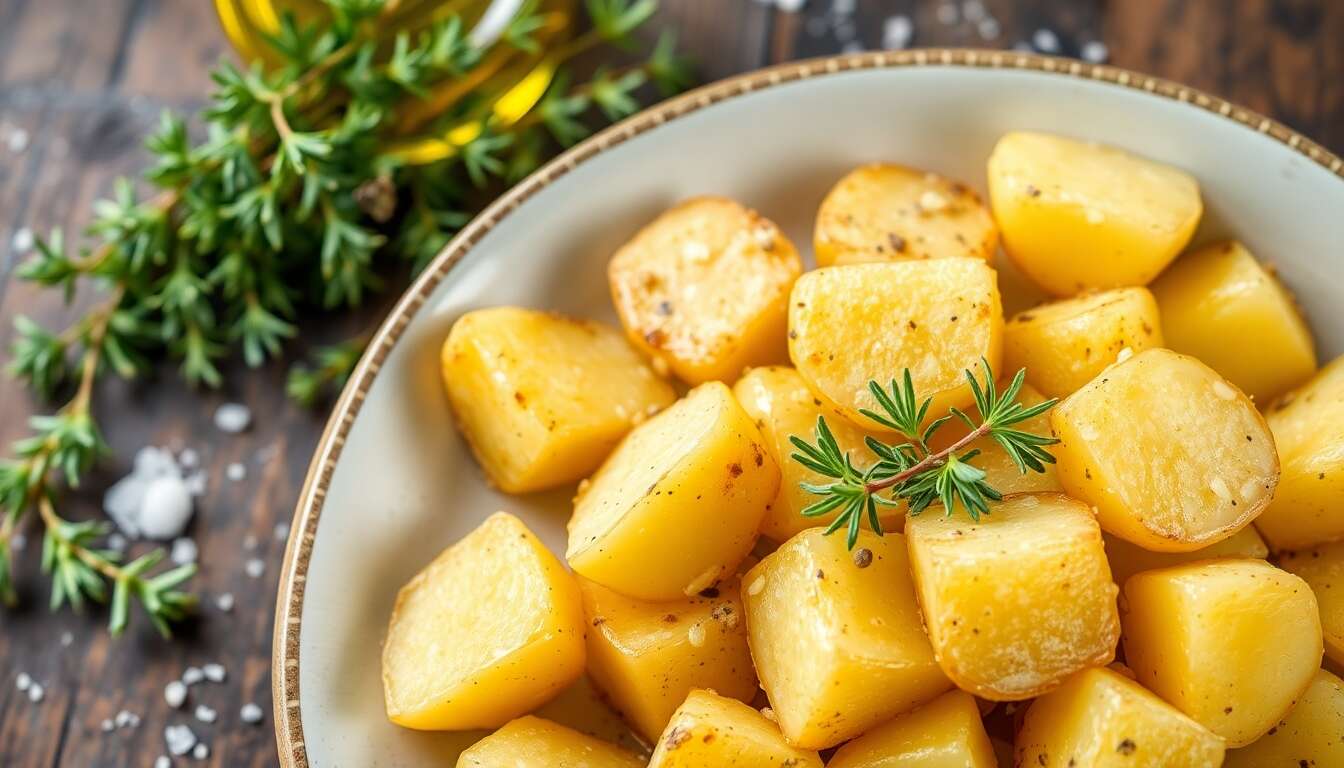 Croustilles de pommes de terre au thym : recette minceur