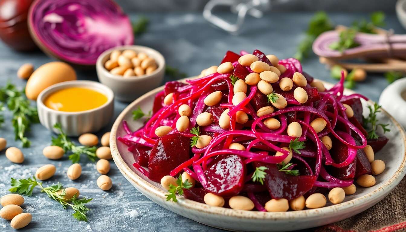 Salade de Betteraves et Chou Rouge à la Pistache : recette Minceur Savoureuse