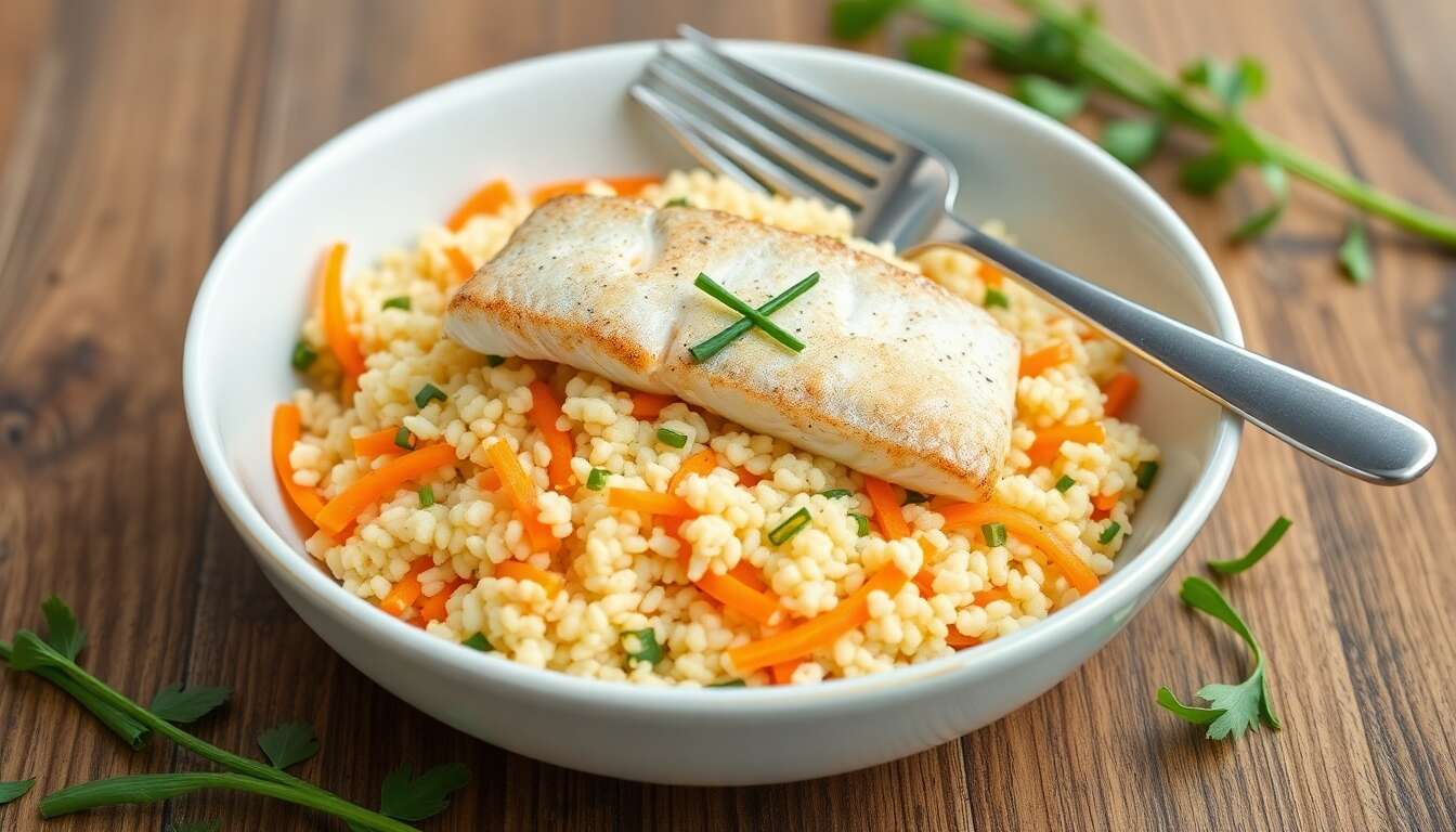 Salade minceur : semoule, carotte et maquereau