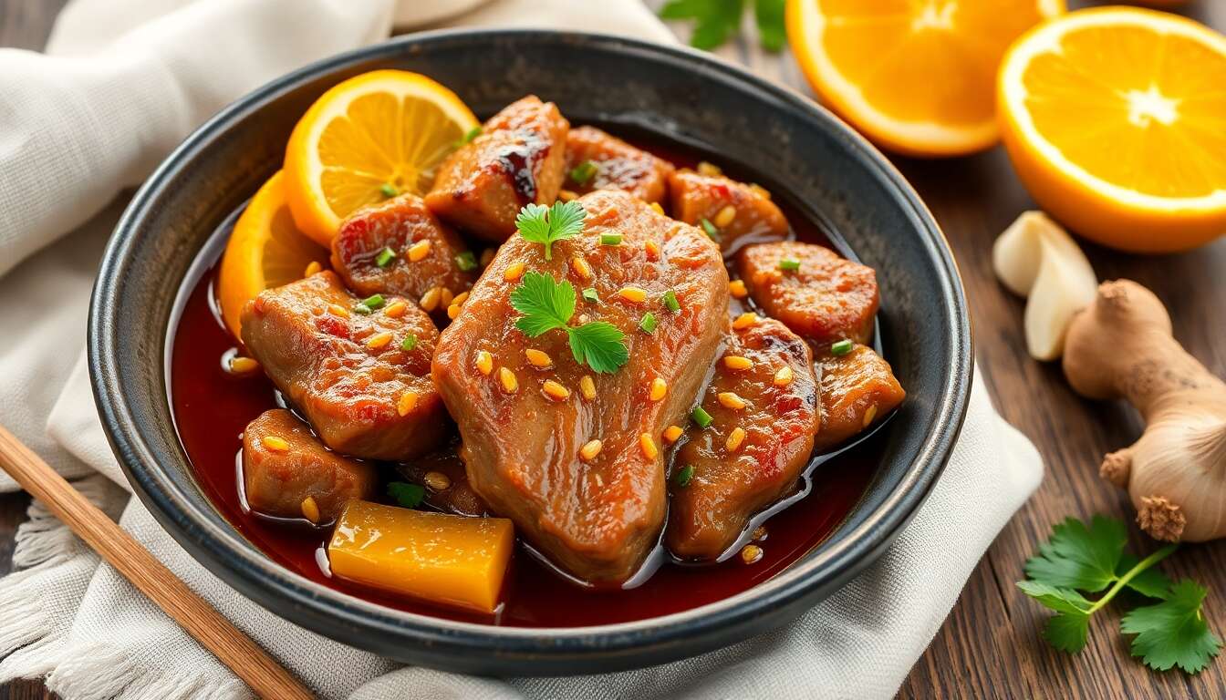 Paleron de bœuf mijoté à l'orange et saveurs d'Asie : recette minceur irrésistible