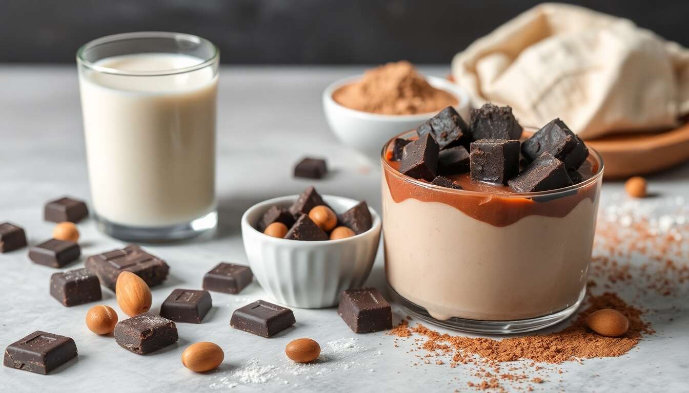 Crème au chocolat noir et noisette : recette minceur irrésistible