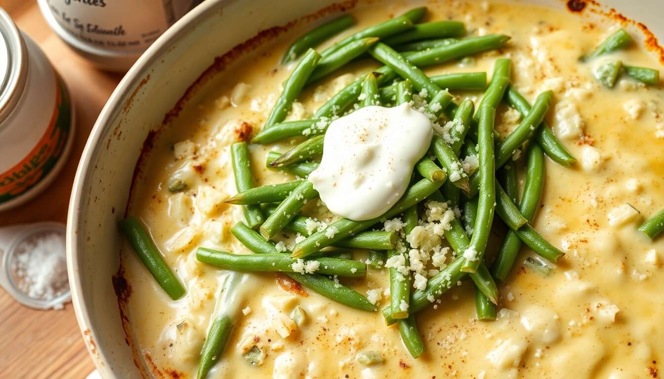 Gratin de haricots verts léger et savoureux