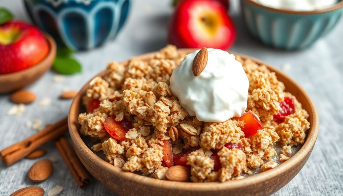 Crumble aux fruits croustillant : recette minceur facile