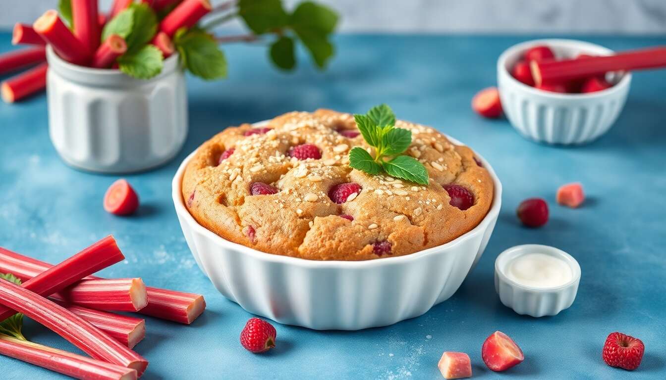 Gâteau minceur à la rhubarbe : recette légère et savoureuse