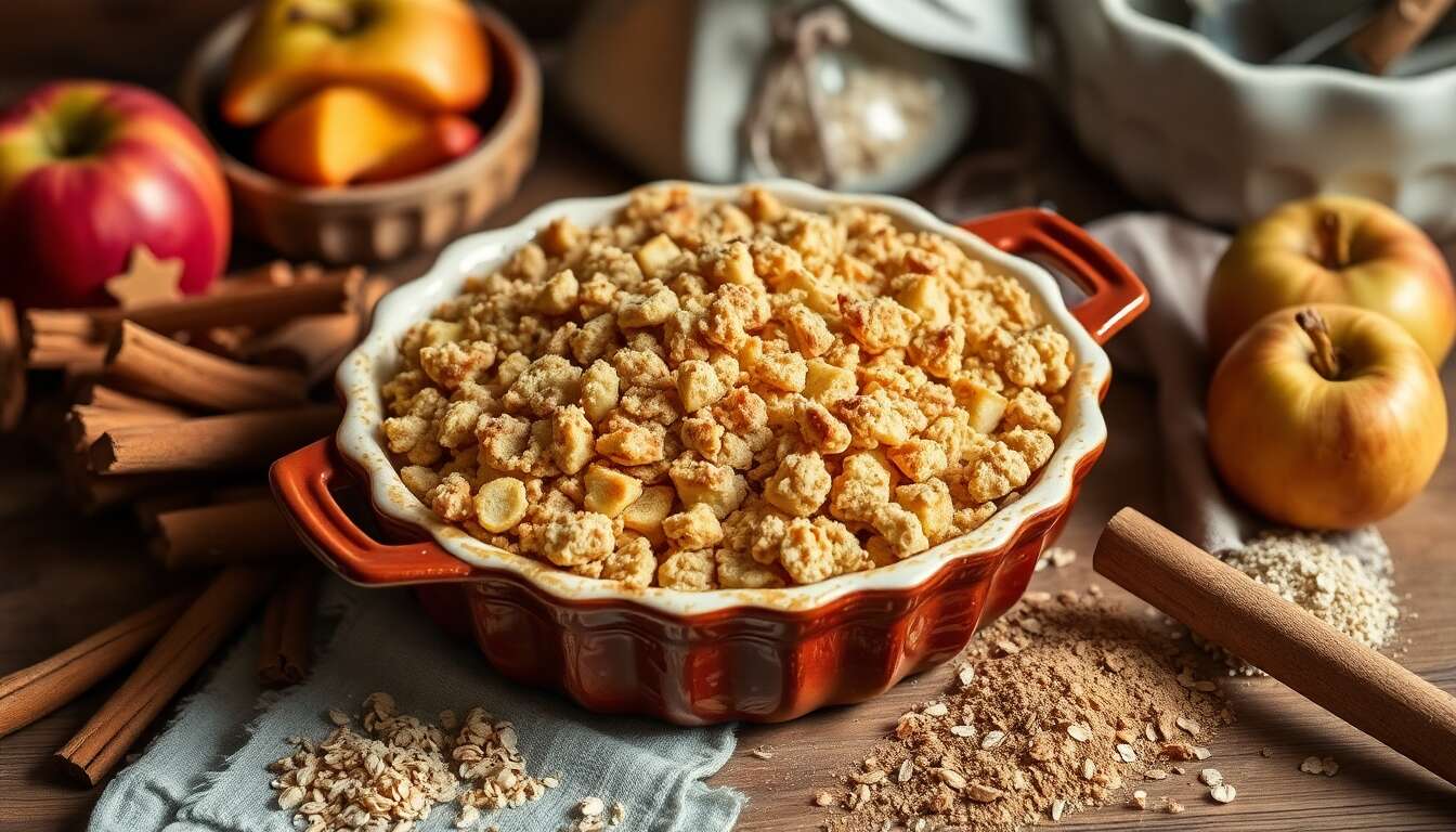 Crumble aux pommes : recette minceur à la farine de châtaigne