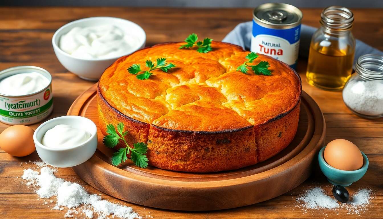 Cake au yaourt, thon et olives : recette minceur savoureuse