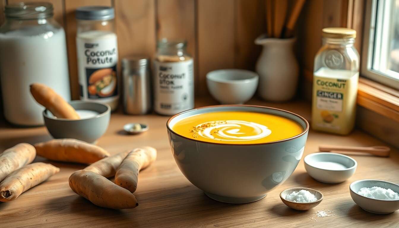 Velouté de patates douces à la noix de coco : recette minceur savoureuse