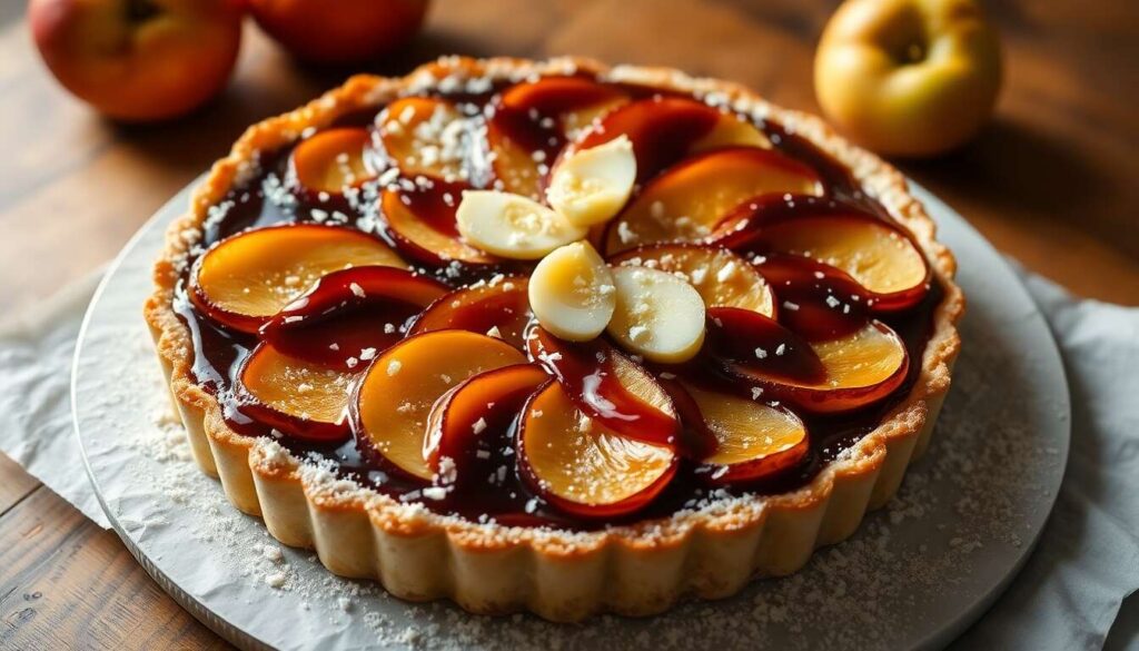 Tarte amandine aux pommes et cassis de Dijon : recette minceur savoureuse