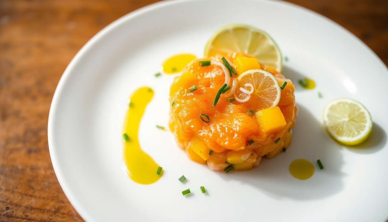 Tartare de saumon, mangue et fenouil : recette minceur savoureuse