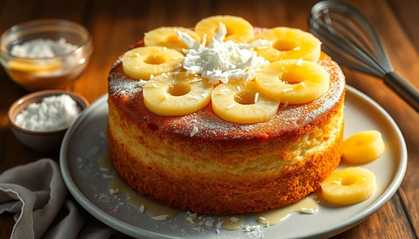 Gâteau minceur à l'ananas et noix de coco : recette facile