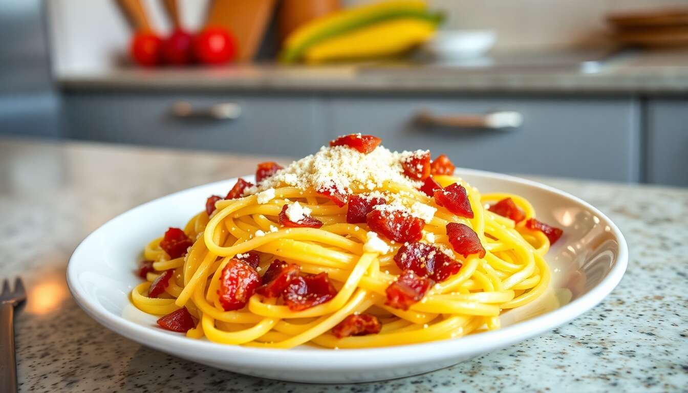 Courge Spaghetti à la Carbonara : recette Minceur Savoureuse