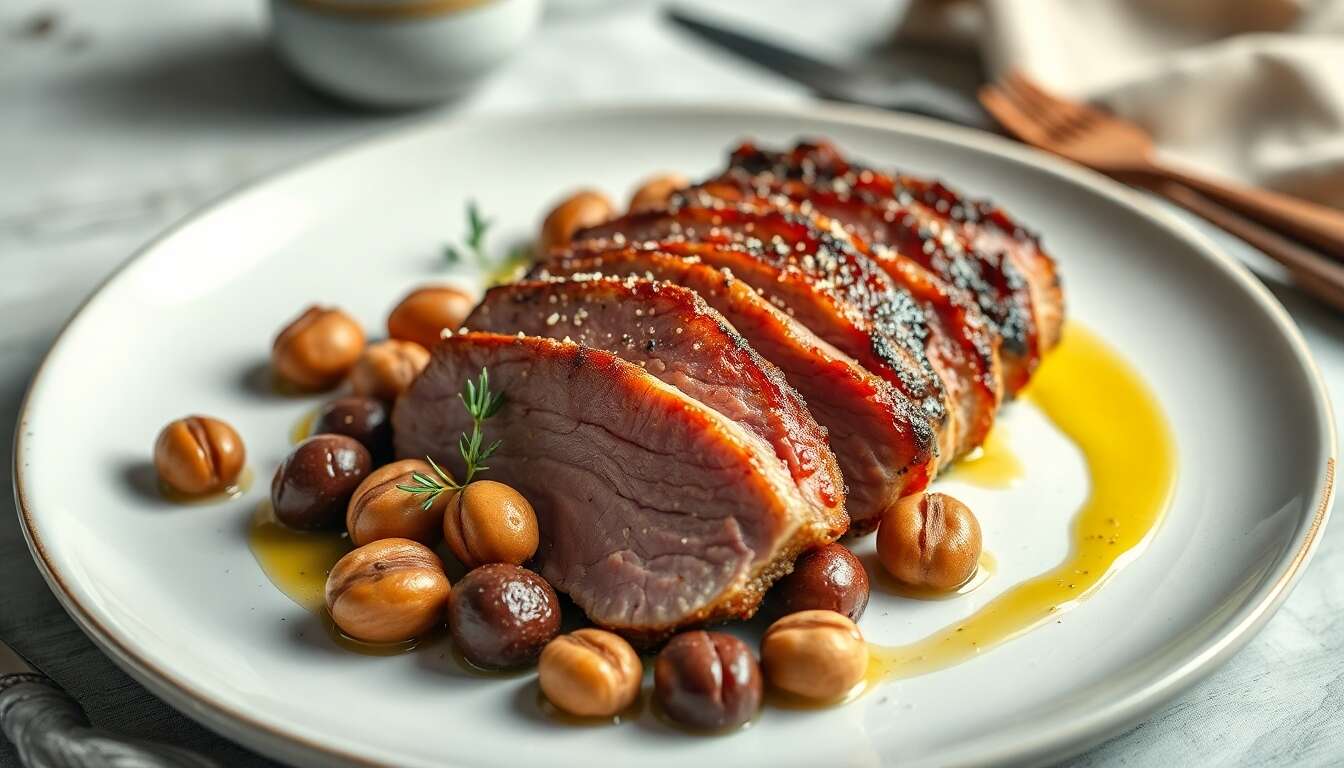 Magret de Canard Croustillant : recette Marrons et Noisettes