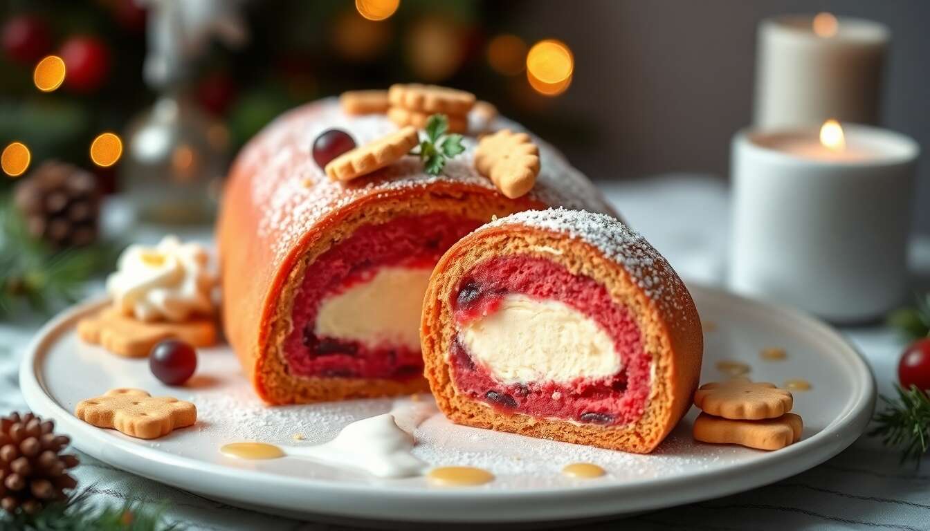 Bûche de Noël à la mousse de fruits : recette minceur gourmande