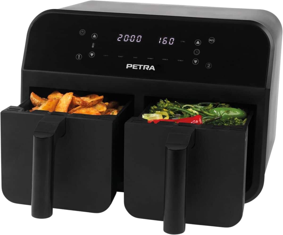 Test Petra PT4750BLKVDEEU7 : friteuse sans huile double tiroir 2400W