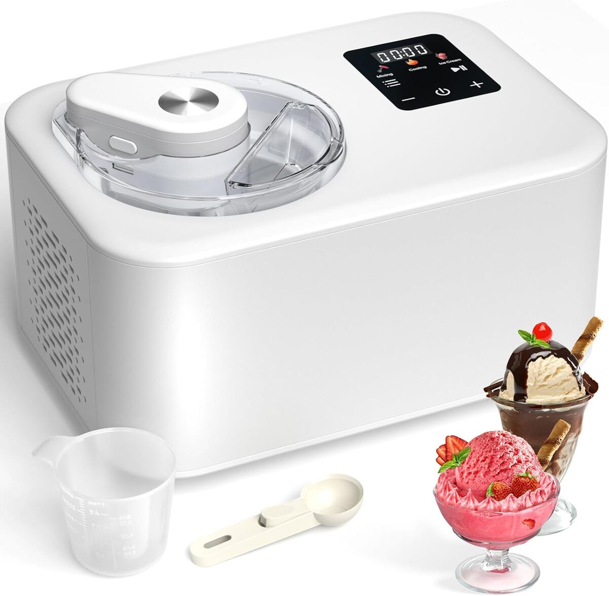 Test sorbetière Turbine à glace 1, 2L avec compresseur et écran LCD