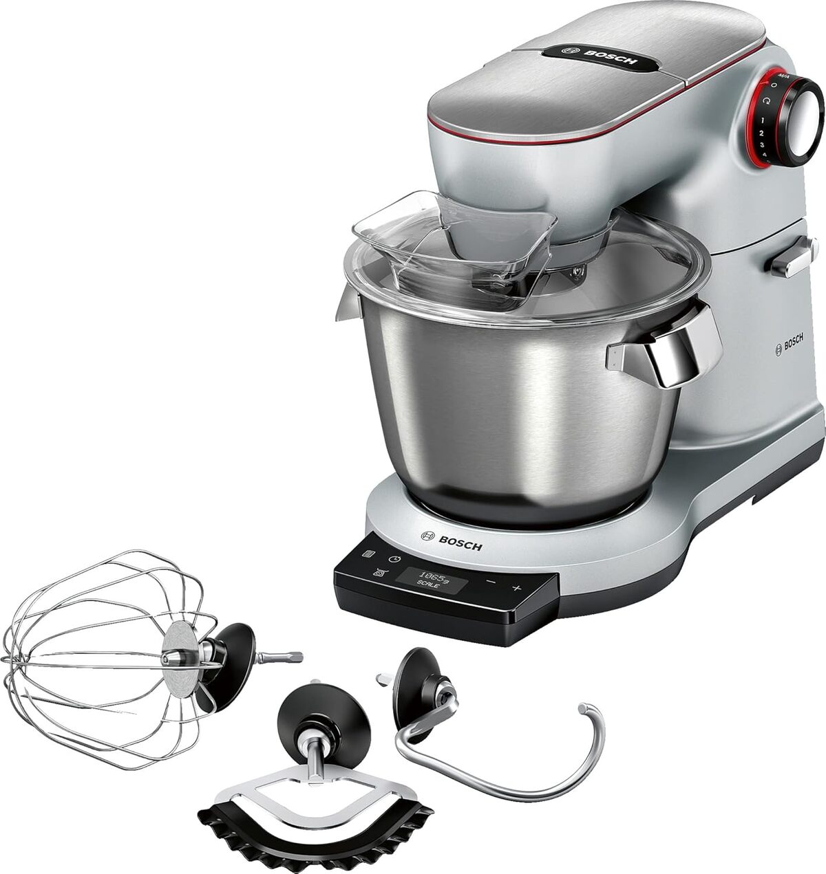 Test du puissant robot de cuisine Bosch OptiMUM 1600 W argenté