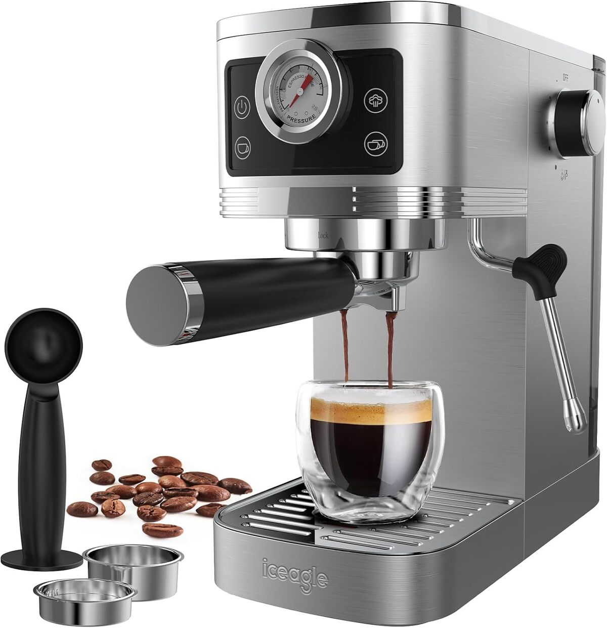 Test : iceagle machine à café expresso 20-bar 1350W inoxydable
