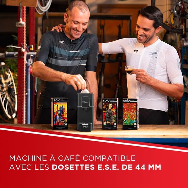 Polti Coffea S15B, Machine à Café Espresso, Compatible avec Dosettes ESE 44 mm, Réservoir 0,85 L, Température et Longueur Réglables, Pression 19 Bars, Noire
