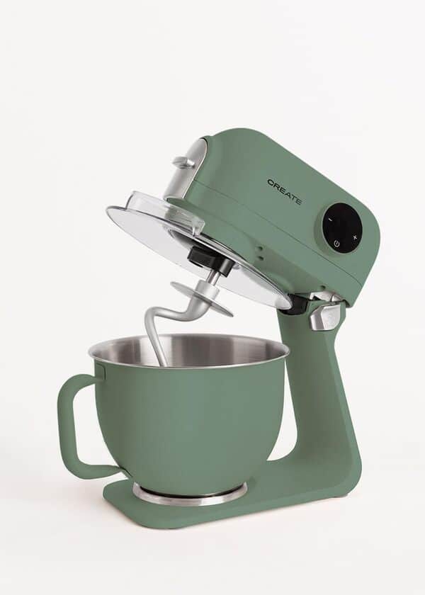 CREATE/DOWNMIX RETRO/Robot Pâtissier à rotation planetaire Vert sauge / 6 vitesses, mélangeur à pâtisserie, rotation planétaire, programmes automatiques, fouetter, mélanger, émulsionner, 1200W