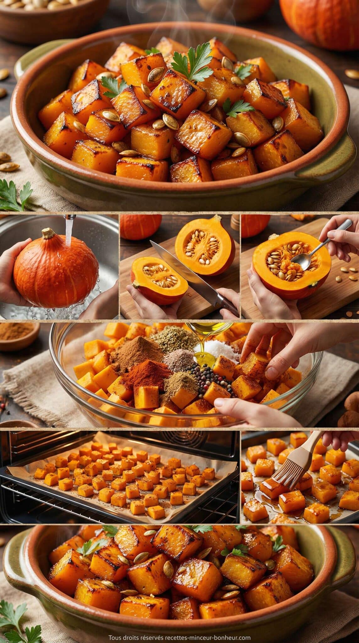 Fiche recette Potimarron r&ocirc;ti aux &eacute;pices douces : recette gourmande