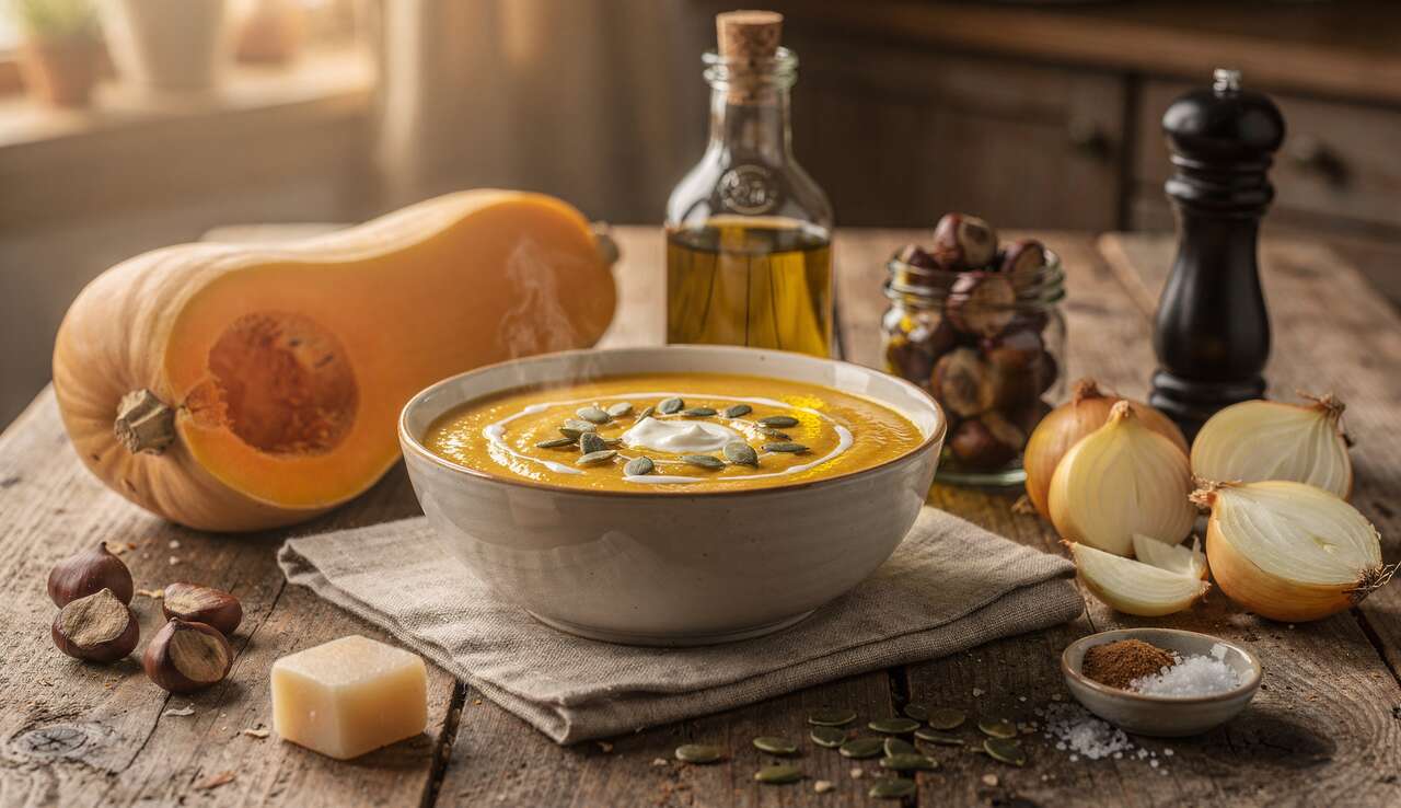 Velouté de butternut aux châtaignes : recette réconfortante d'automne