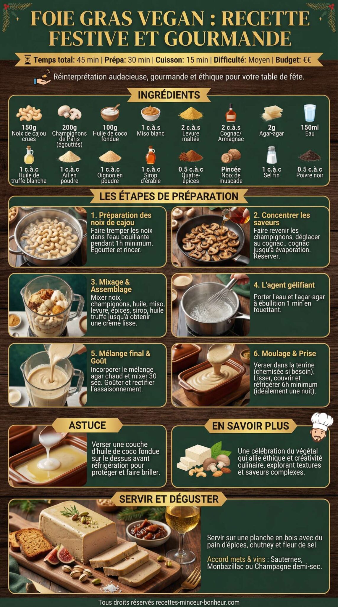 Fiche recette Foie gras vegan : recette festive et gourmande Fiche recette Foie gras vegan : recette festive et gourmande