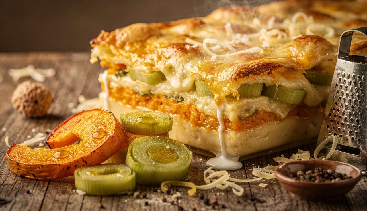 Gratin de potiron et poireaux fondants : recette délicieuse et simple