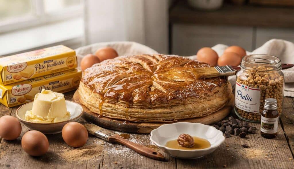 Recette délicieuse de galette des rois au pralin et pépites