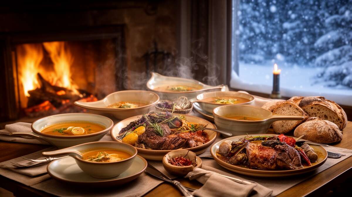 Plats de viande et soupes pour affronter le froid