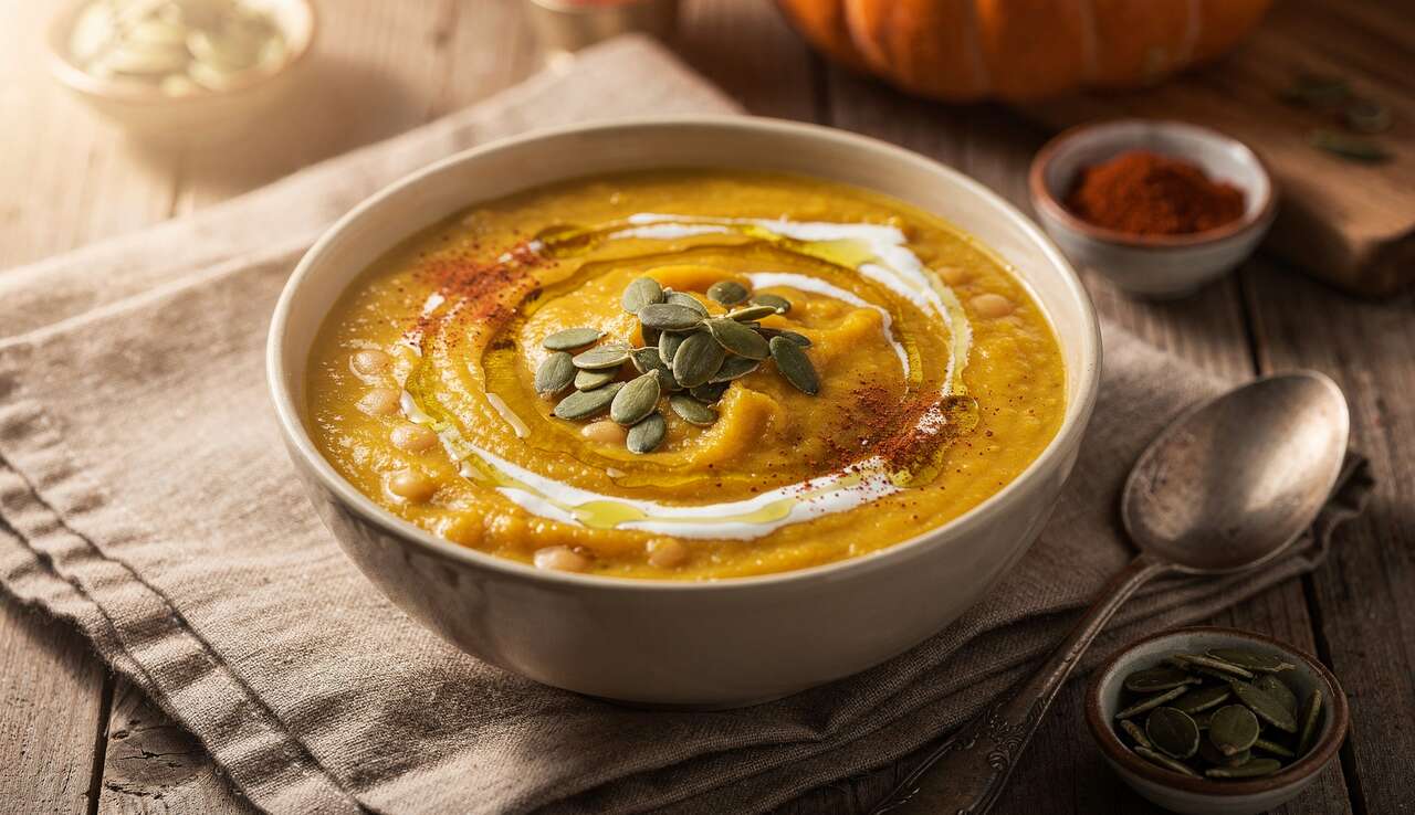 Recette de velouté de courge aux haricots blancs