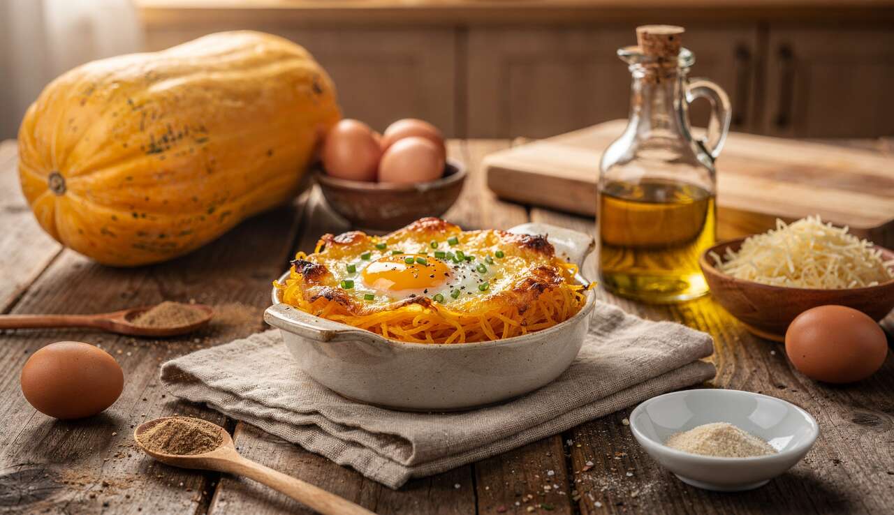 Oeuf Cocotte Gratiné à la Courge Spaghetti : recette Saine et Savoureuse