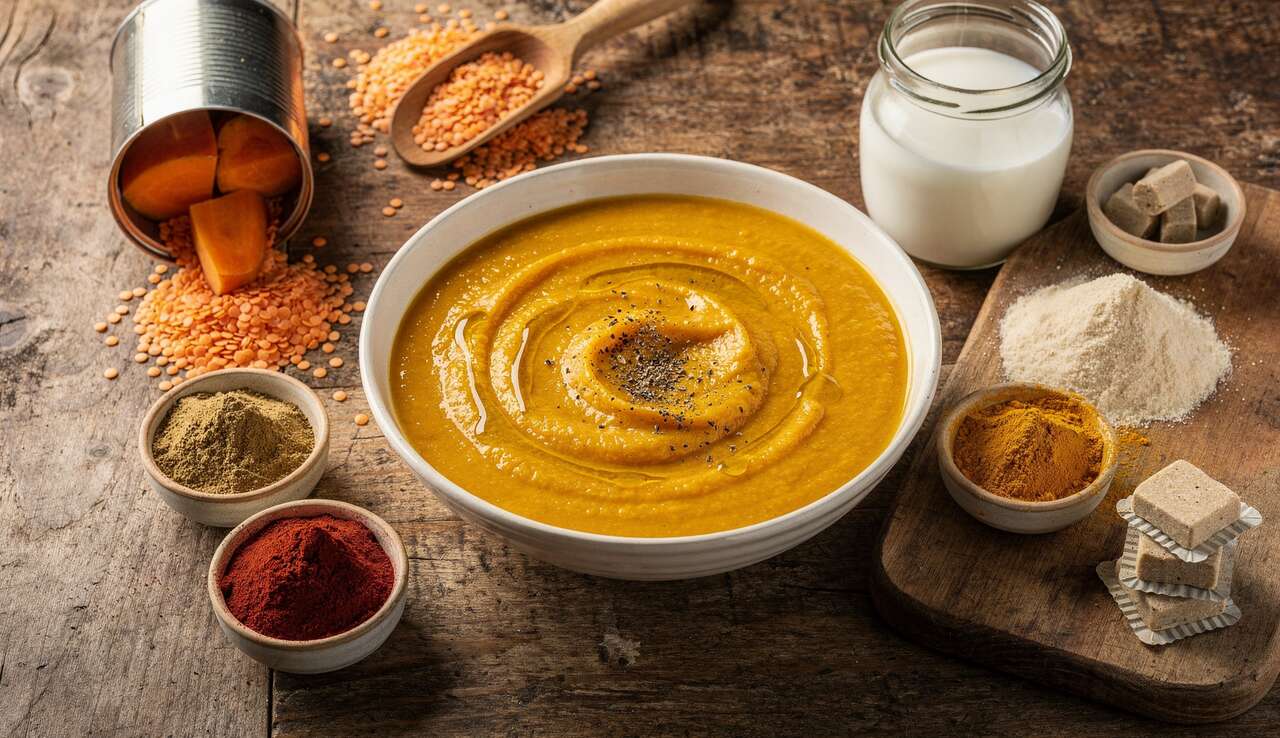 Velouté de patate douce aux lentilles : recette gourmande et saine