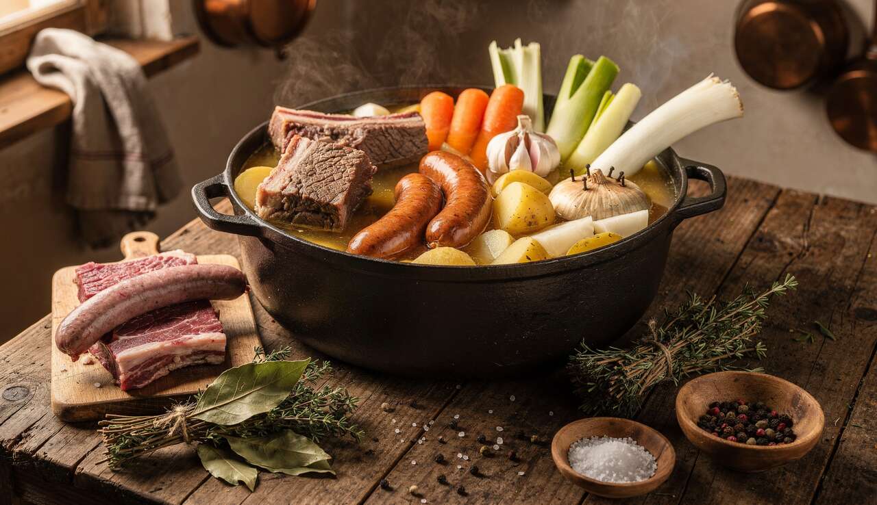 Pot-au-feu au plat de côte et diot : recette savoureuse