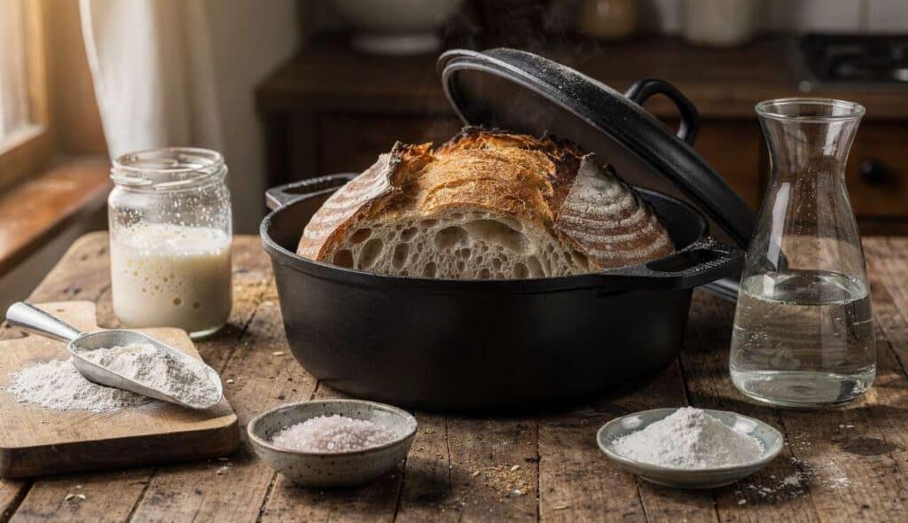 Recette de pain au levain maison en cocotte